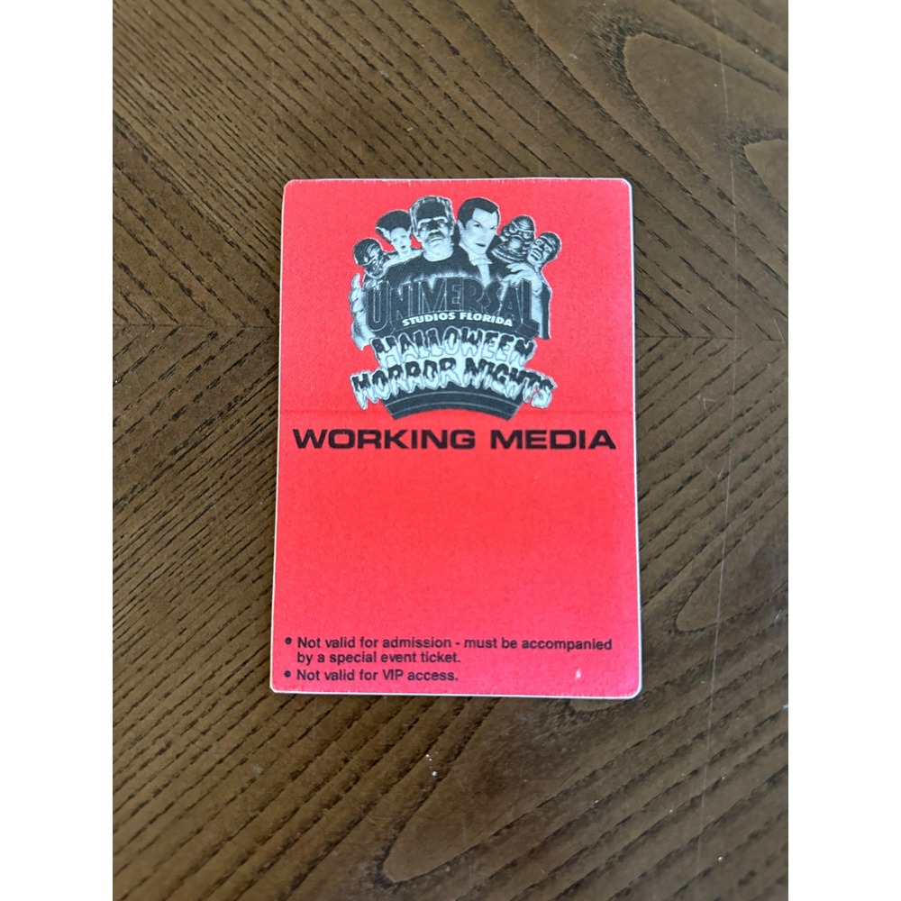 Vtg 90's Universal Studios Monsters Halloween Horror Nights Working Media Pass